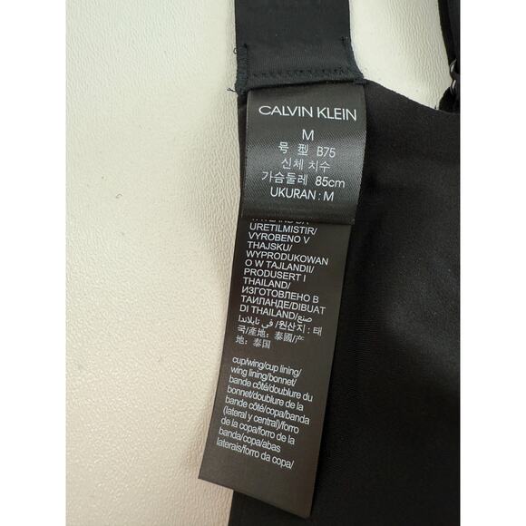 Calvin Klein Natural Fit Wireless Unlined Triangle Black Bra  Size M - Picture 11 of 16